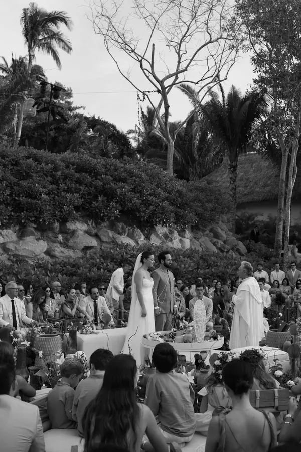 Floral wedding ceremony decoration at Papelillo in Punta Mita, Mexico